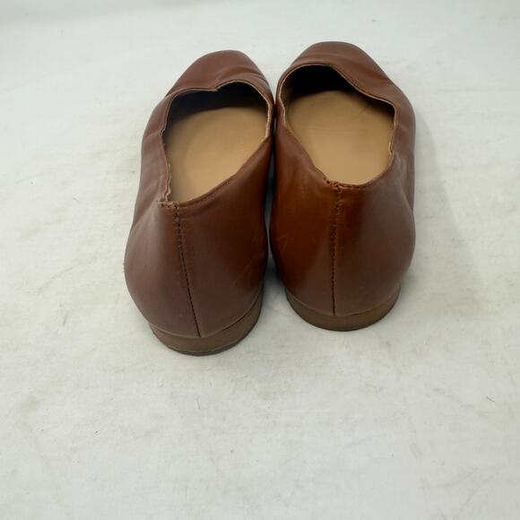 Coach & Four Classic Leather Flats Brown Made in Italy Slip-On Square Toe Sz 6.5 - Picture 10 of 14